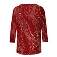 thumbnail image 6 of Jsaierl 3/4 Sleeve Womens Tops Summer Round Neck Shirts Trendy Graphic Ladies Blouses Work Cotton Tunic Top S-3XL, 6 of 10