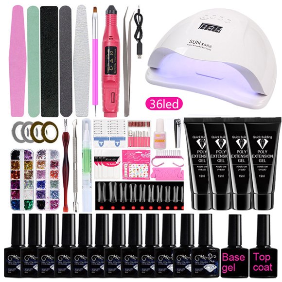 Complete Nail Art Starter Tools Supplies Nail Gel Extension Kit