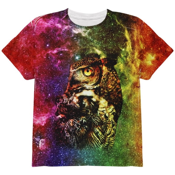 Zen Galaxy Owl Of Wisdom All Over Youth T Shirt Multi YLG