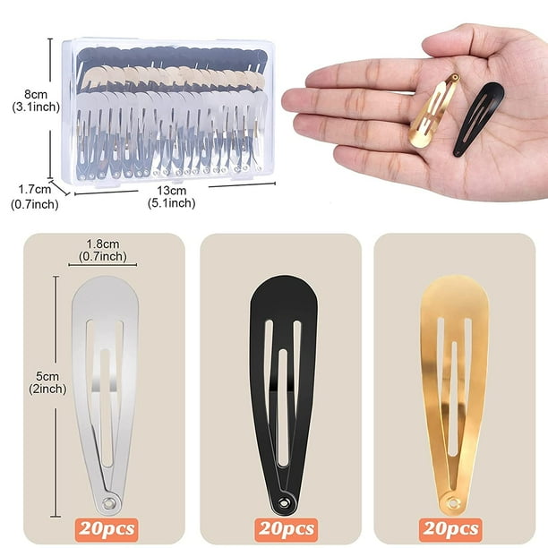 Hipgirl 60 piece 2 inch metal snap hair clips hotsell