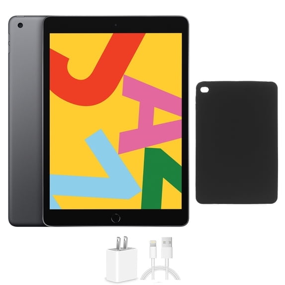 Restored Apple iPad 10.2 32GB Space Gray Wi-Fi Bundle, Includes Protective Case and Charger