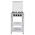 4-Burner Commercial LNG Gas Cooking Stove with 2 Tier Storage Rack and Dustproof Covers