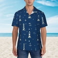 thumbnail image 2 of Haiem Lighthouses and Anchors Printed Hawaiian Shirt for Men - Men’s Casual Beach Summer Shirts - Stretch Fabric with Modern Fit-3X-Large, 2 of 7