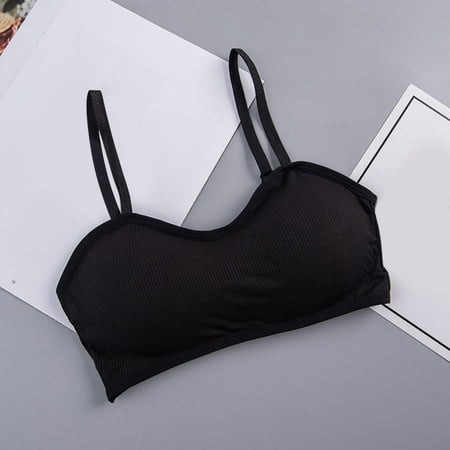 

lystmrge No Bra Full Support Top plus Size V Neck Women s Tops Camisole with Bra for Girls Sexy Seamless Thread Beautiful Back Tube Top Cross Strap Base Underwear