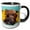 Black/White, variant on 3drose, Dachshund Puppies Sleeping, 11oz Two-tone Red Mug