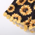 thumbnail image 7 of Weebloom Baby Girl Romper Ruffles Sunflower Printed Backless Suspender Jumpsuit Girls Outfit Black 2-3 Years, 7 of 7