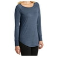 thumbnail image 4 of Yellow Rooster Women’s Perfect Tri Long Sleeve Tunic T-Shirts Navy Frost Black 2XL, 4 of 6