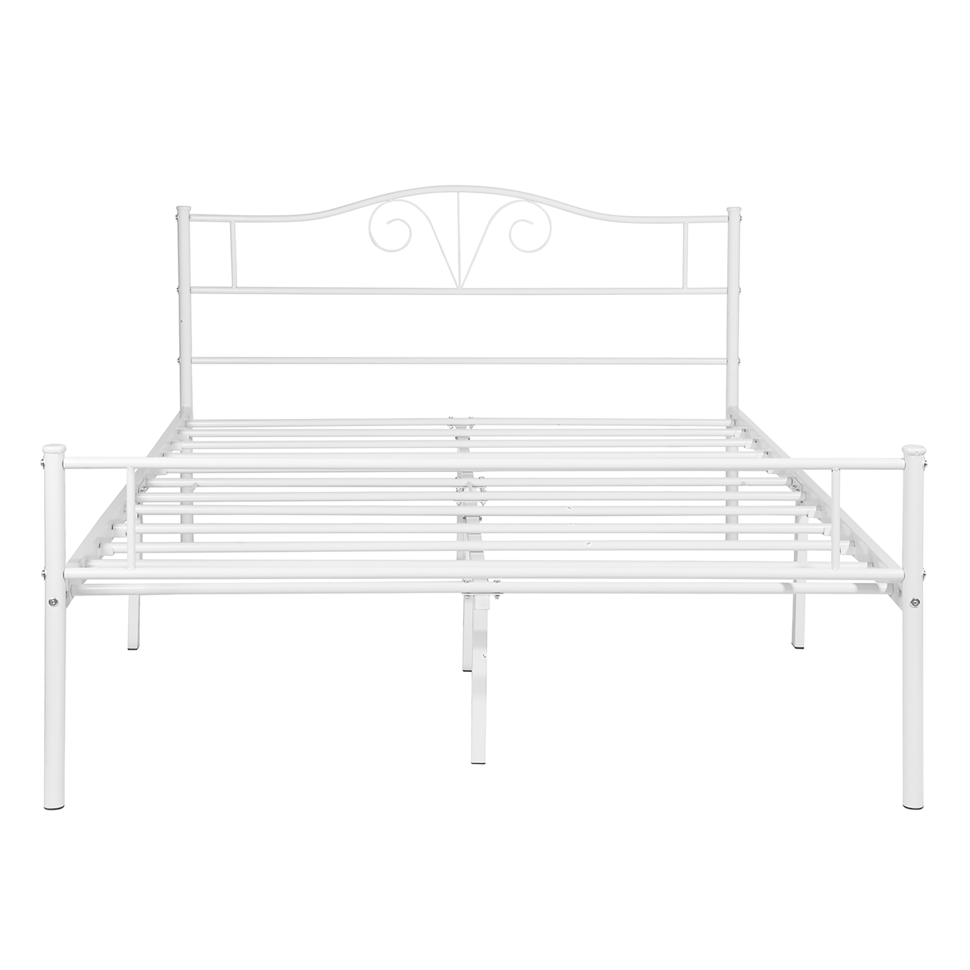 Modern Full Size Curved Metal Bed Frame, Princess Black Platform Bed