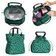 thumbnail image 2 of Green and Black Of Leopard Print Drawstring Lunch Bag Women - Drawstring Lunch Bag Insulated for Work Office - Stain-Resistant Large Lunchbags for Women with Multi-Pockets, 2 of 6