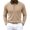 Khaki, variant on Mens Contrast Rib Collar Long Sleeve Polo Shirt Raglan Shoulder Placket Button Top Breathable Spring Autumn Daily Business Casual clothes White 3XL