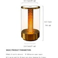 thumbnail image 3 of Rechargeable LED Portable Table Lamp, Battery Operated Cordless Candle Lamp with 2000mAh,3-Color Touch Dimmable,LED Candle Light for Bedroom, Outdoor & Home Decor, 3 of 8