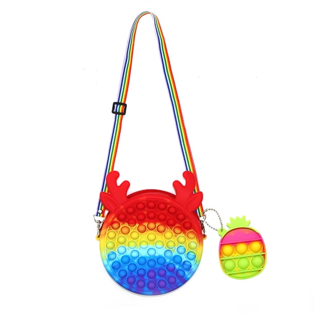 Bolso De Hombro Con Burbujas De Dibujos Animados, Bandolera De Silicona Con Llavero, Juguete Sensorial Para Aliviar El Estrés, Juguete Para Niños Y Adultos Speravity AP006799-02