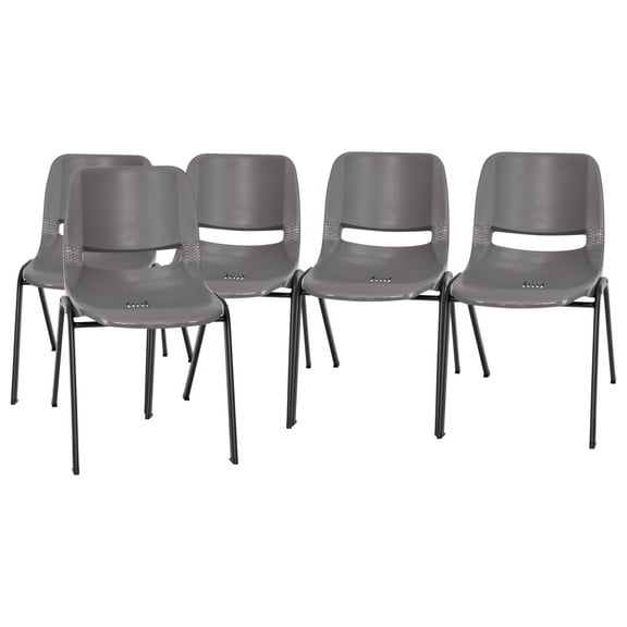 5PK Gray/Black Stack Chairs