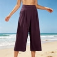 thumbnail image 7 of Enjoytime Womens Capri Pants High Waist Pleated Wide Leg Capris Summer Casual Loose Plus Size Pants with Pockets, 7 of 7