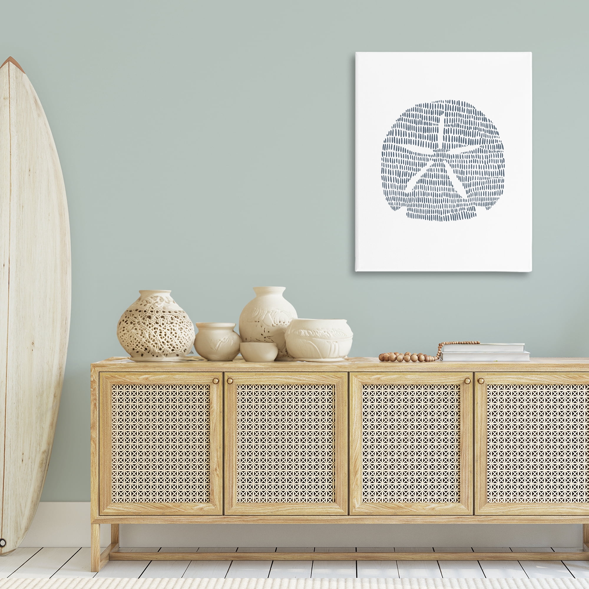 Stupell Industries Minimal Sand Dollar Coastal Painting Gallery Wrapped Canvas Art Print Wall Art, 30 x 40