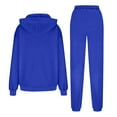 thumbnail image 5 of Lumtrix Sweatsuits Women 2 Piece Outfit Loose Fit Long Sleeve Oversized Pullover Hoodies Elastic Wide Leg Joggers Workout Lounge Set Royal Blue 2XL, 5 of 5