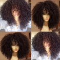 thumbnail image 4 of 16 Pulgadas para Pelucas de Pelo Rizado Afro Rizado con Flequillo Fibra SintéTica Suave y Esponjosa Ninguna Pelucas de Encaje para Fiesta Cosplay(B), 4 of 5