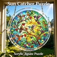 thumbnail image 4 of Acrylic Puzzles Suncatcher, 7.4 Inch Hummingbird Window Suncatcher Acrylic Puzzle, DIY Acrylic Suncatcher Jigsaw Puzzle Home Decor Art Gift, 4 of 5