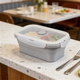 thumbnail image 6 of Clearance Under $4, 1 Pack Collapsible Silicone Food Storage Container, 550ml Reusable Lunch Box with Lid, Microwave and Freezer Safe Bowl for Meal Prep and Travel(Grey), 6 of 6