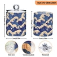 thumbnail image 5 of Yayeee 2 Pack Qtip Holder Bathroom Cotton Swab Canister with Lid Clear Dispenser Set, Blue Wave Pattern, 5 of 6