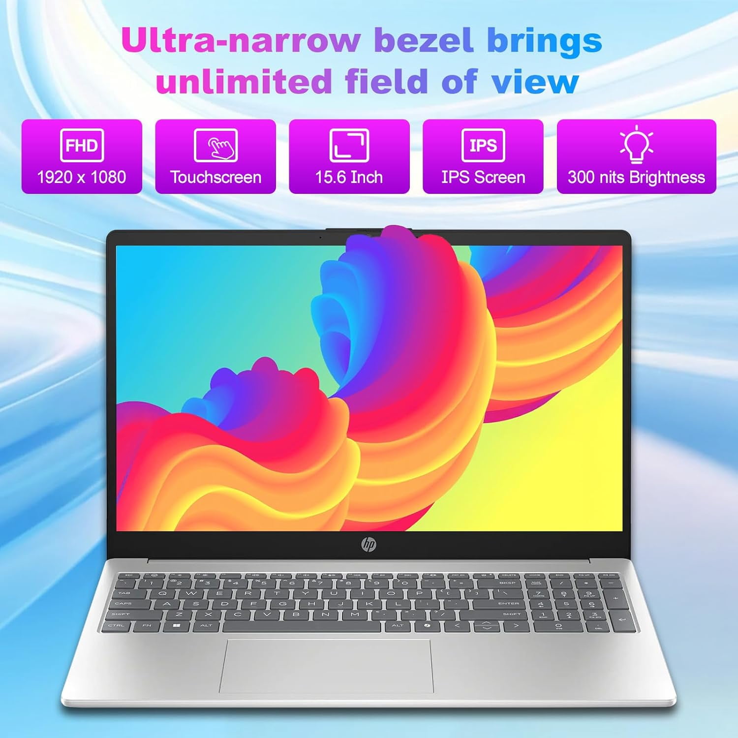 HP 15.6 Touchscreen Laptop Computer for Business, Intel 10-Core i7-1355U, 16GB RAM, 512GB SSD, 15.6" FHD Touch Screen, Intel Iris Xe GPU, Wi-Fi 6, Copilot, Windows 11 Pro