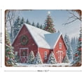 thumbnail image 2 of Christmas Metal Tin Sign Red Cabin Christmas Home Decor for Party Farmhouse Man Cave Coffee Tin Bar Sign, Rustic Farmhouse Wall Art, Garage Sign, Yard Sign 12x16 inches, 2 of 8