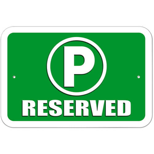 6 Pack of Signs 12x18 White and Black Notice Parking Metal Large Sign Reserved Parking Students Print Blue