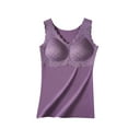 thumbnail image 2 of Elainilye Fashion Compression Shirt Women Winter Self-heating Lace Warm Undershirt Seamless Fleece Bottom Top Cold-proof Underwear Tops,Purple, 2 of 4