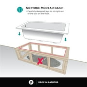 Fine Fixtures Drop In White Soaking small Bathtub, Fiberglass Acrylic Material, 60L x 30W x 19H - Brass Trip Lever Included