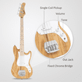 thumbnail image 6 of Tcbosik Electric Bass Guitar, 4 String Bass Guitar with Bag, Strap, Plectrum, Spanner Tool and Connecting Wire for Beginner, Burlywood, 6 of 11