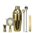 thumbnail image 2 of Gold 750ml 6pcs Bar Cocktail Set Drink Making Shaker Kit Stainless Steel Mixer Making Gift, 2 of 5