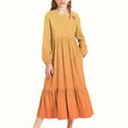 thumbnail image 2 of Xdegoge Long Sleeve Dress for Girls, Gradient Maxi Length with Pockets and Ruffled Hem, Loose Fit Casual Trendy Teens Dresses, 2 of 6