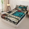 thumbnail image 2 of Homewish Adults Western Cowboys Zipper Twin Comforter Sets with Fitted Sheet and 2 Pillowcases,Country Theme Bohemian Exotic Style Zipper Bedding Set For Men Boys,Black Reversible,4-Piece, 2 of 7