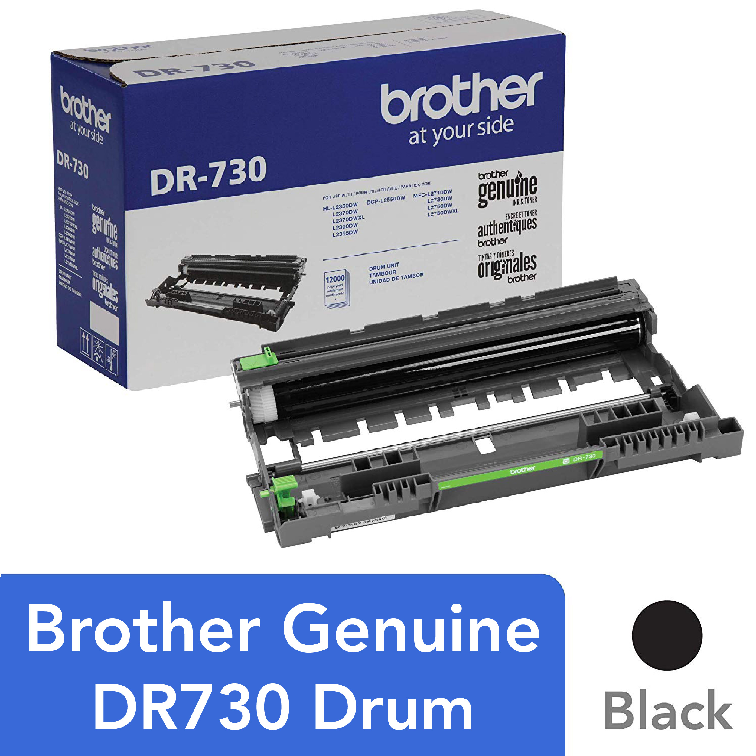 Brother Genuine Drum Unit, DR730, Yields Up to 12,000 Pages, Black eX