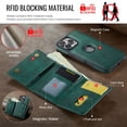 thumbnail image 6 of Decase 2 in 1 Magnetic Detachable Wallet Case Compatible with iPhone 16 Pro Max, Premium Leather RFID Blocking Flip Wallet Card Holder Shockproof Phone Case Supporting Wireless Charging,Green, 6 of 11