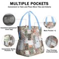 thumbnail image 3 of Pioneer Flower Drawstring Lunch Bag Women - Drawstring Lunch Bag Insulated for Work Office - Stain-Resistant Large Lunchbags for Women with Multi-Pockets, 3 of 6