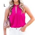 thumbnail image 4 of Blusa Sin mangas Minnieouse Cuello de corbata Playa Vacaciones Oficina Noche Elegante Verano Blanco S AP011055-18, 4 of 5