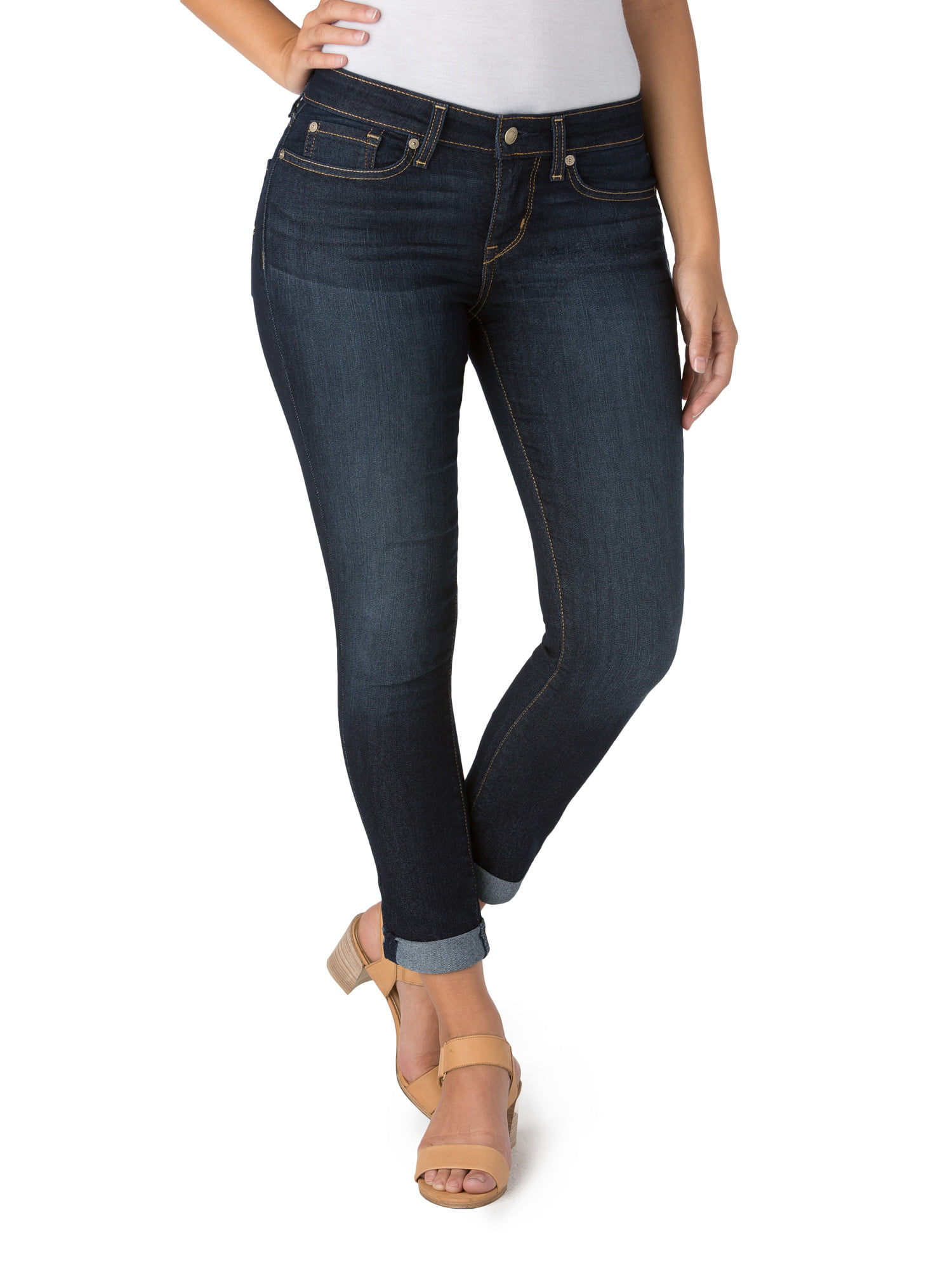 Signature by Levi Strauss & Co. Women's Mid Rise Slim Cuffed Jeans ...