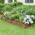 thumbnail image 3 of Renwick Divisible Planter Box for Home Vegetable Flower, 95″ L x 25″ W x 11″ H, Dark Brown, 3 of 9