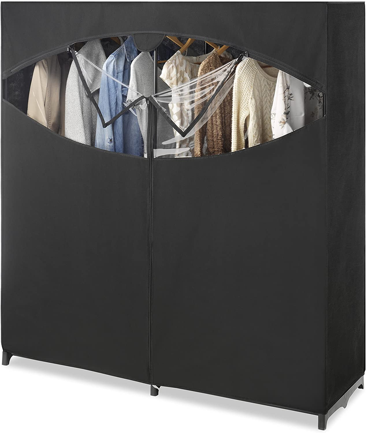 Whitmor Black Extra Wide Clothes Closet Zippered Front Opening