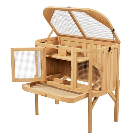 Large Guinea Pig Cage with Pull-Out Tray, Ramp & Hideout - for Hamster, Ferret