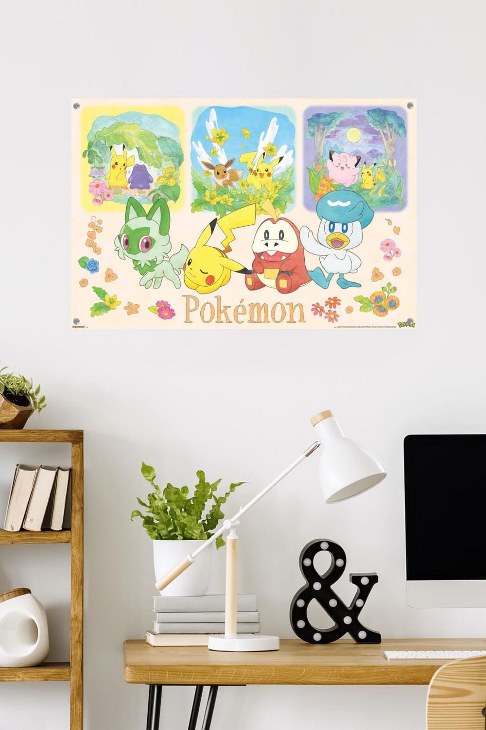 Pokémon: One Scene - Group Wall Poster, 14.725" x 22.375" Framed