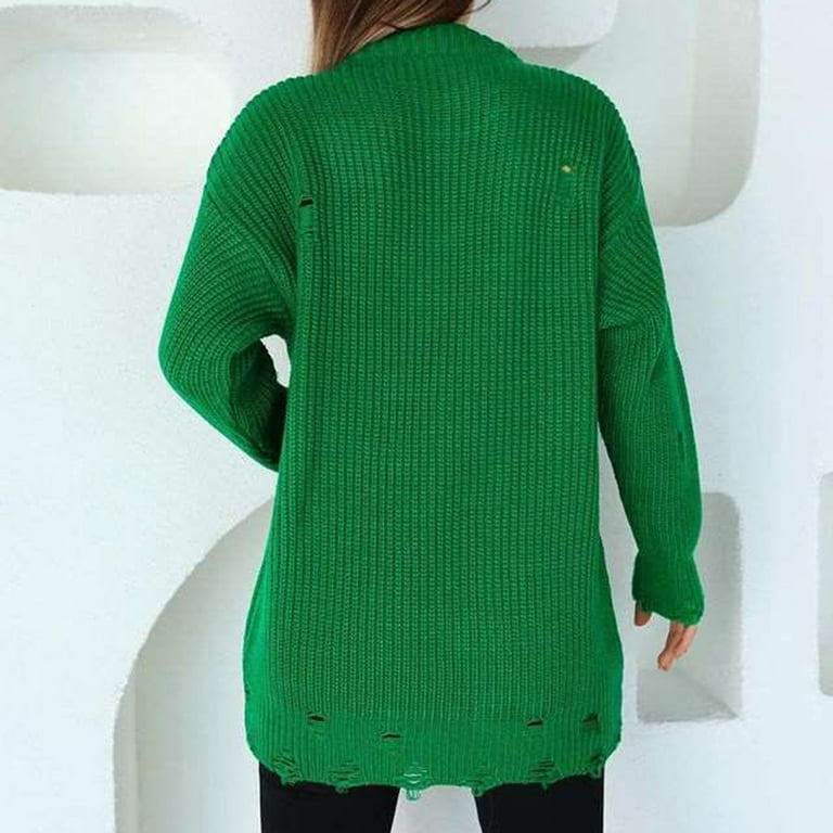 Entyinea Womens Plus Size Sweaters Drop Shoulder Midweight Print Sweater  Pink M 
