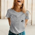 thumbnail image 2 of 2025 T-Shirts Printemps Été pour Femmes Imprimé Manches Courtes Col Roulé T-Shirts pour Femmes, 2 of 5