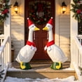 thumbnail image 5 of AuroraX 19 inch Porch Goose Christmas Outfits , Red Santa Hat and Scarf 23" Porch Goose Clothes Sets 17 inch Seasonal Xmas Winter Decorations for Home Outdoor Plastic Goose Accessories, 5 of 6