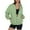#203-Green, variant on Women's Windbreaker Jacket Dual Pockets Long Sleeve Casual Outerwear No Hood Japanese Sweatshirt Fabric 100% Polyester Lightweight