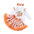 thumbnail image 3 of JAJAHO Toddler Girls Skirts Set 3 Piece Thanksgiving Outfits Pumpkin Print Long Sleeve Tee And Tutu Skirts With Headbands 1-5Y, 3 of 7