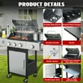 thumbnail image 4 of Nice Cooker 3-Burner Propane Gas Grill with Side Burner, Cast Iron Grates, Double Layer Lid, 4 of 8