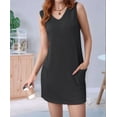 thumbnail image 2 of V Neck Sleeveless Sundresses Dark Grey S, 2 of 7