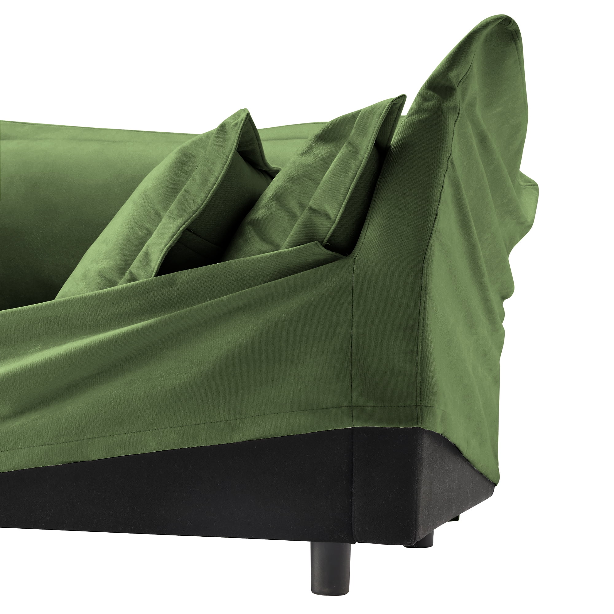 Gewnee Modern Slipcovered Plain Chenille Deep Seat 2-Seat Sofa Couches with Upholstered Cushion&Detachable Cover, Comfy Sofa Couch for for Living Room
